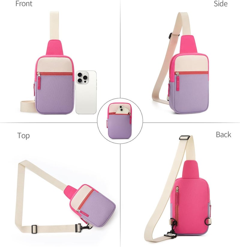 cotmcor Store Valentines Day Gifts for Kids: Fanny Pack Birthday Gift for 8 9 10 11 12 Year Old Teen Girls Trendy Stuff, Preppy Colorblock Crossbody Bag Adjustable Sling Belt Bags Purse for Travel Outdoor - Image 5